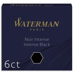 WATERMAN Etui de 6 mini cartouches encre Noire intense