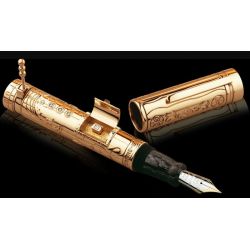 Marlen - Stylo plume 18Kt F- Cadran solaire - Deluxe - Série limitée