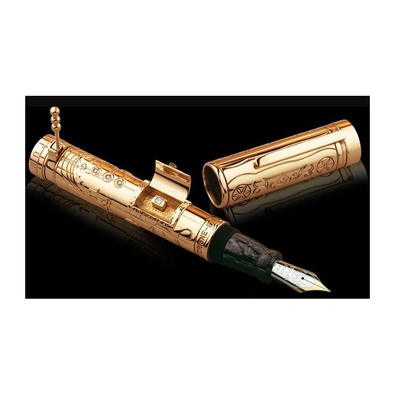 Marlen - Stylo plume 18Kt F- Cadran solaire - Deluxe - Série limitée